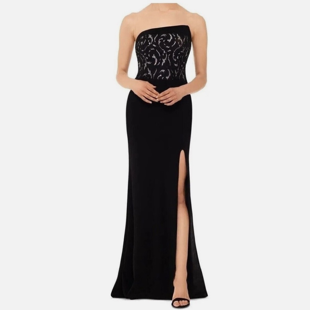 Chic Black and Silver Maxi Dress